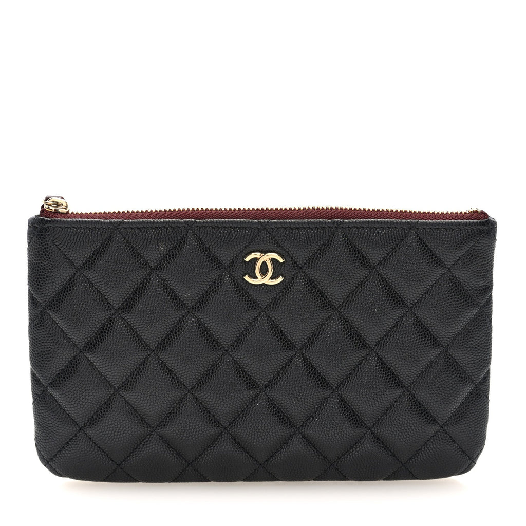 Caviar Quilted Cosmetic Case Black
