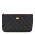 Caviar Quilted Cosmetic Case Black