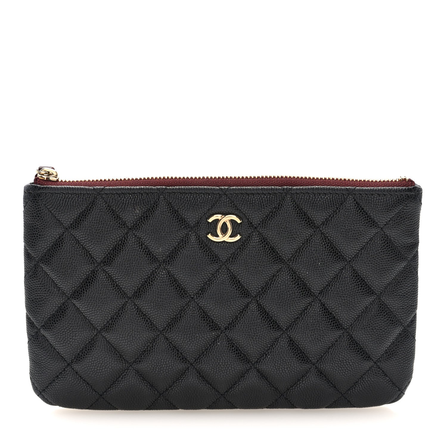 Caviar Quilted Cosmetic Case Black