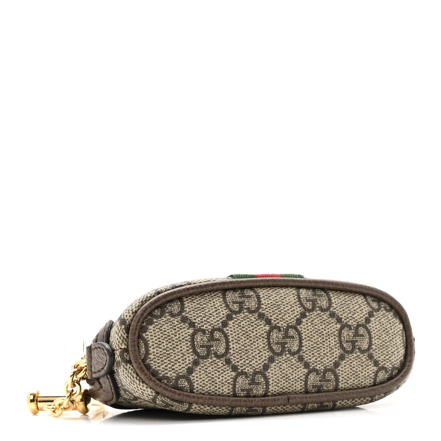 Gucci GG Supreme Monogram Web Ophidia Dome Key Pouch Beige New Acero