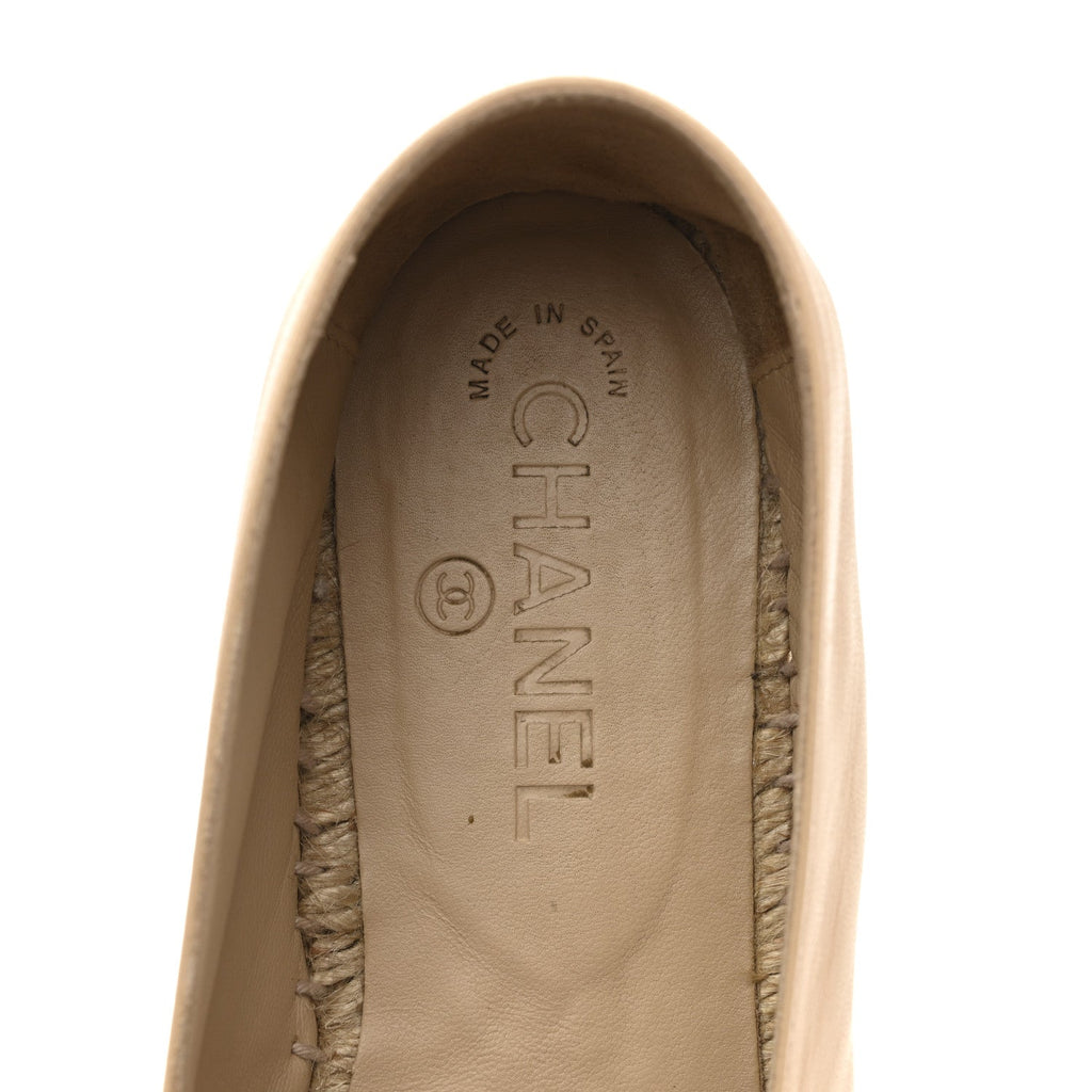 Lambskin CC Espadrilles 40 Beige Black