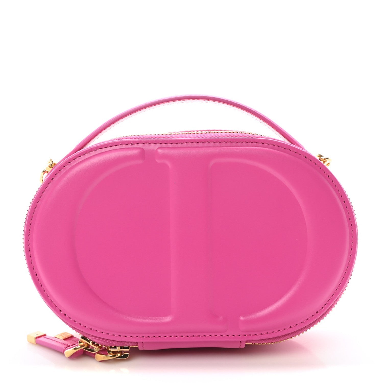 Christian Dior Calfskin CD Signature Oval Crossbody Camera Bag Rani Pink
