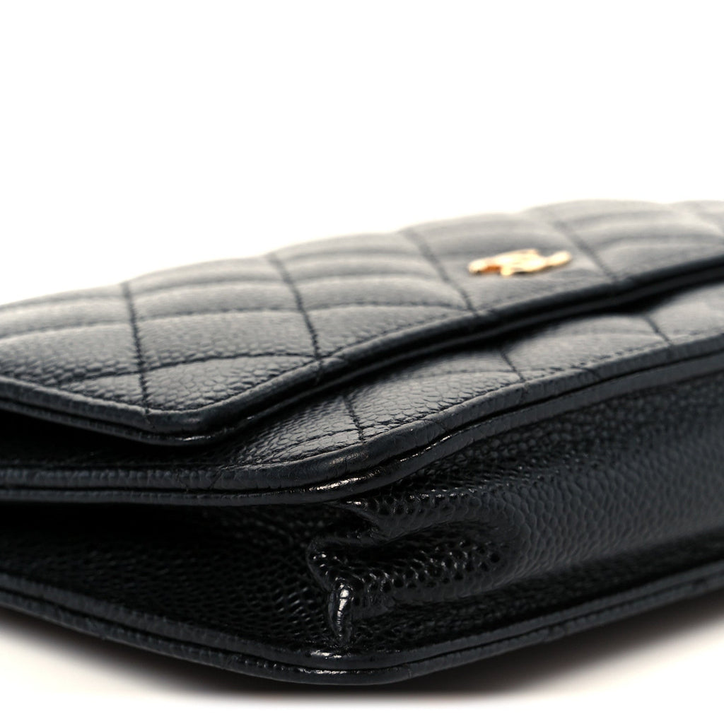 Chanel Caviar Quilted Wallet On Chain WOC Black