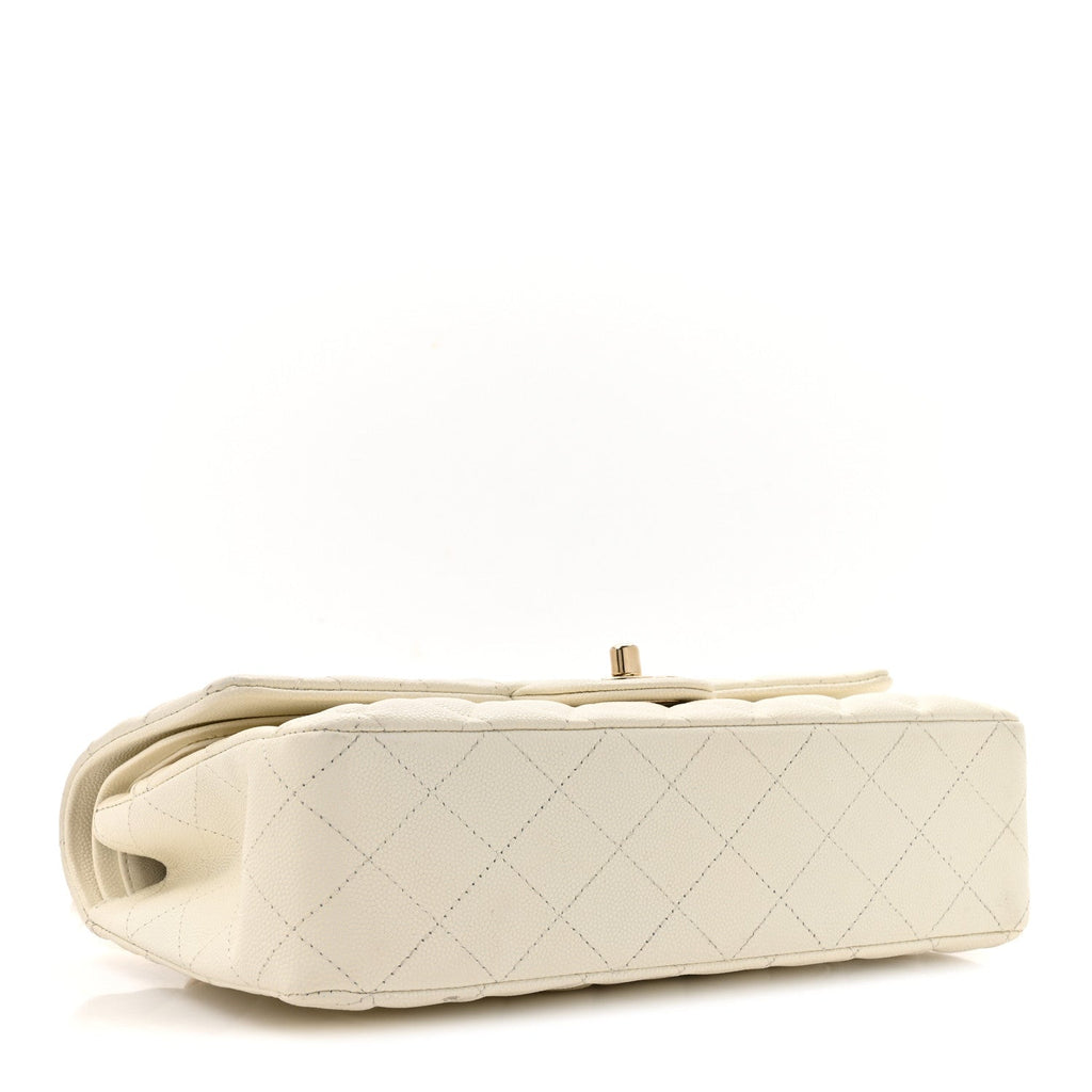 Chanel Caviar Quilted Medium Double Flap White