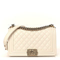 Chanel Caviar Quilted Medium Boy Flap White