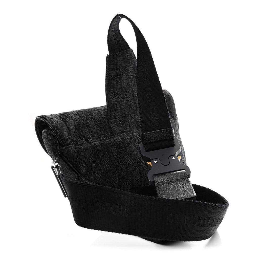 Christian Dior Oblique Mens Saddle Bag Black