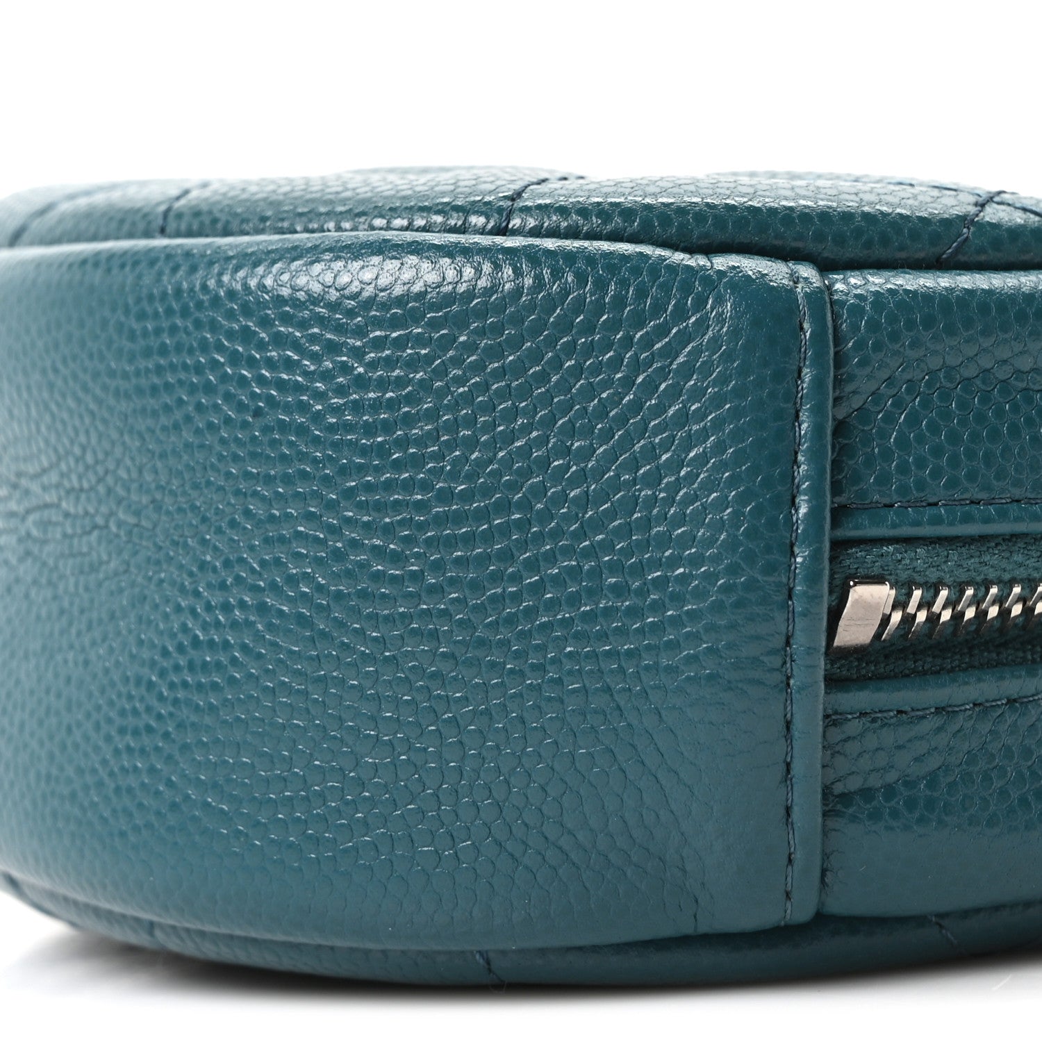 Chanel Caviar Quilted Round Clutch With Chain Green