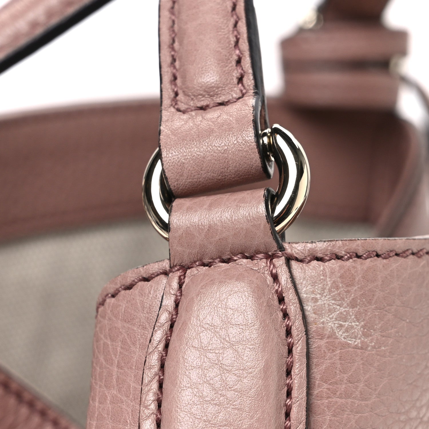 Gucci Pebbled Calfskin Small Soho Shoulder Bag Light Pink