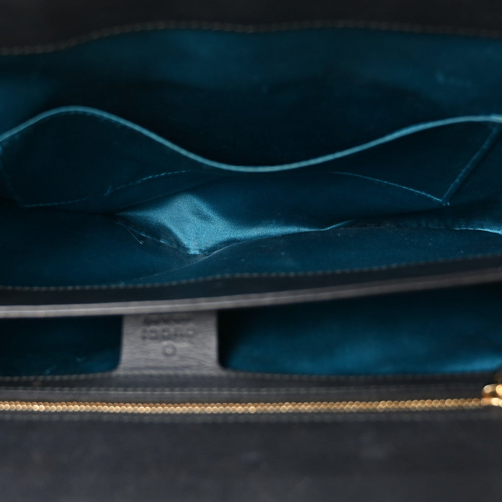 Gucci Suede Patent GG Web Medium Ophidia Chain Shoulder Bag Black