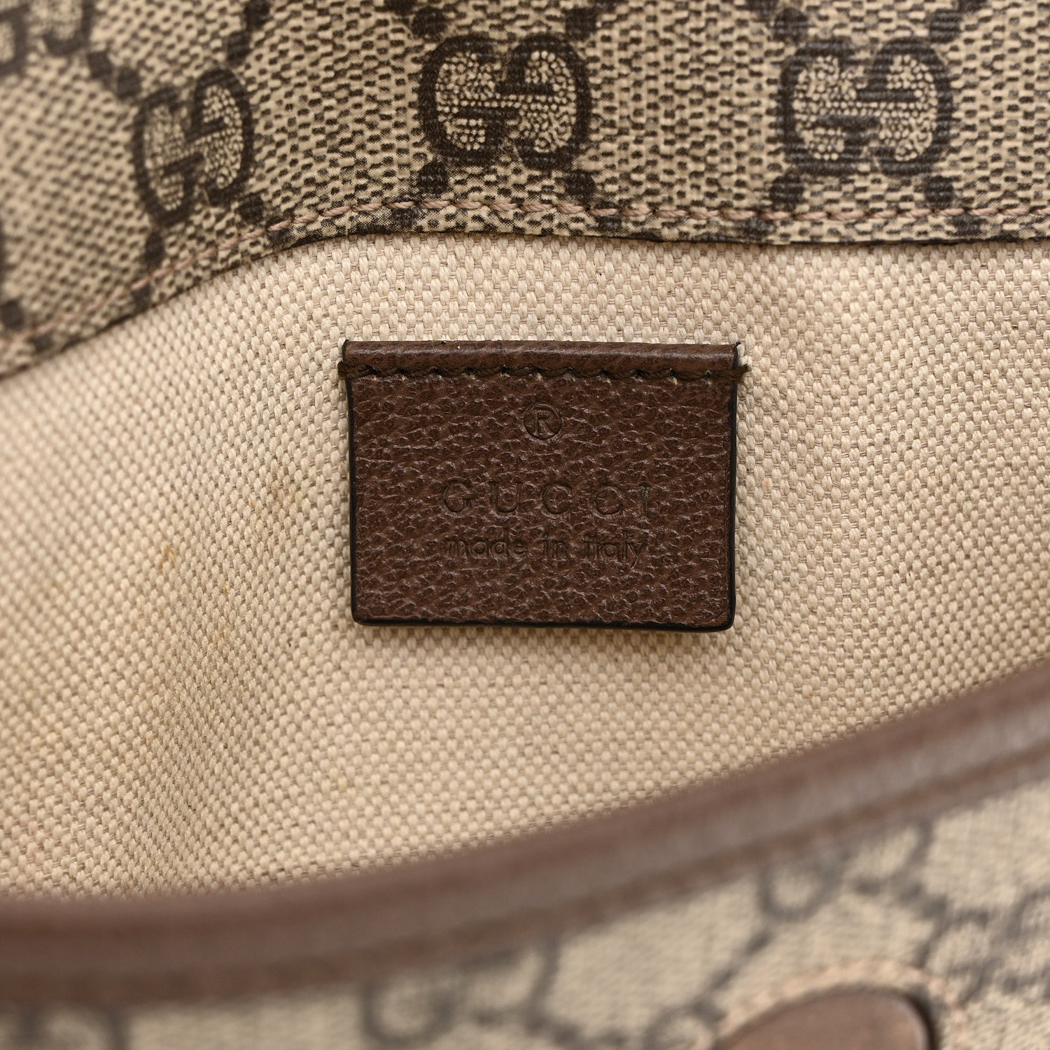 Gucci GG Supreme Monogram Neo Vintage Web Belt Bag Brown