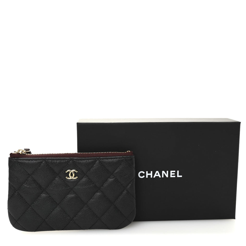 Caviar Quilted Small Cosmetic Case Black