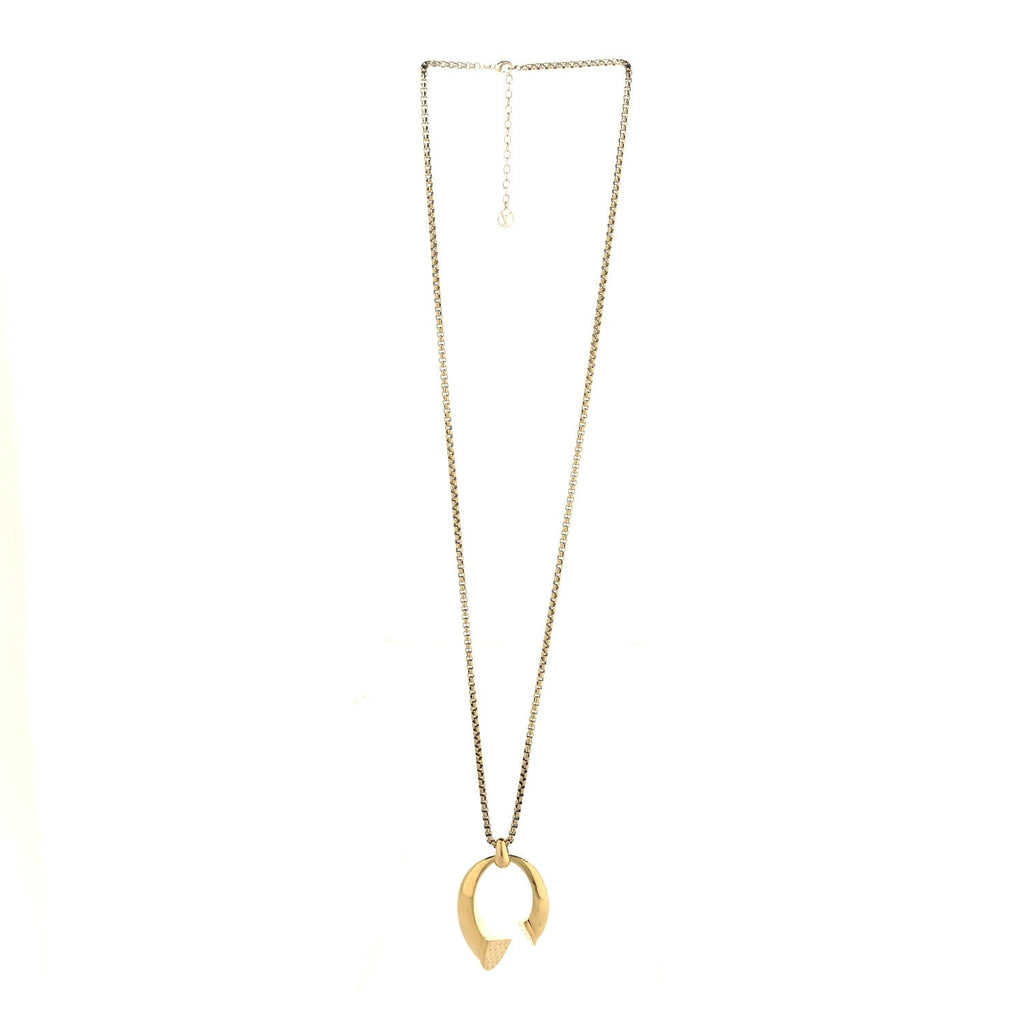 Louis Vuitton Metal Nanogram Sweet Dreams Horseshoe Necklace Gold