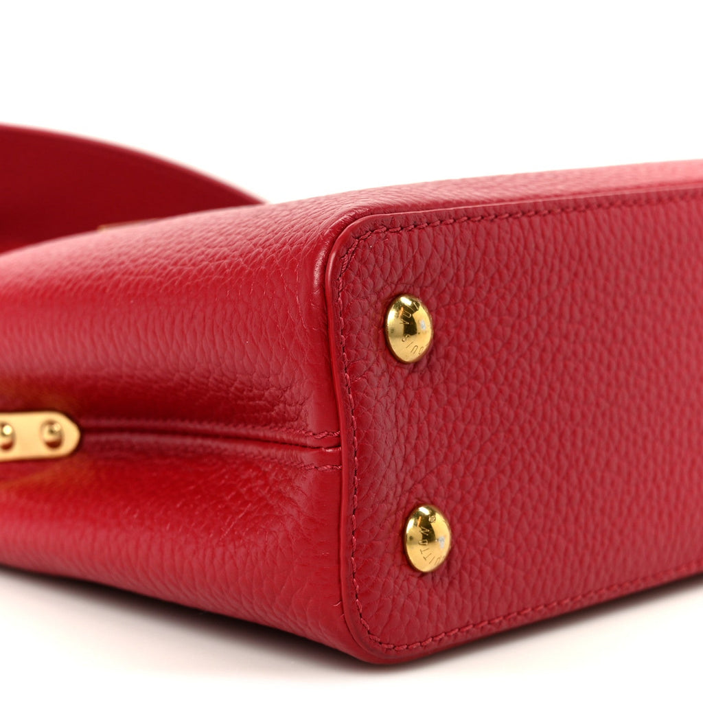 Louis Vuitton Taurillon Mini Capucines Scarlet