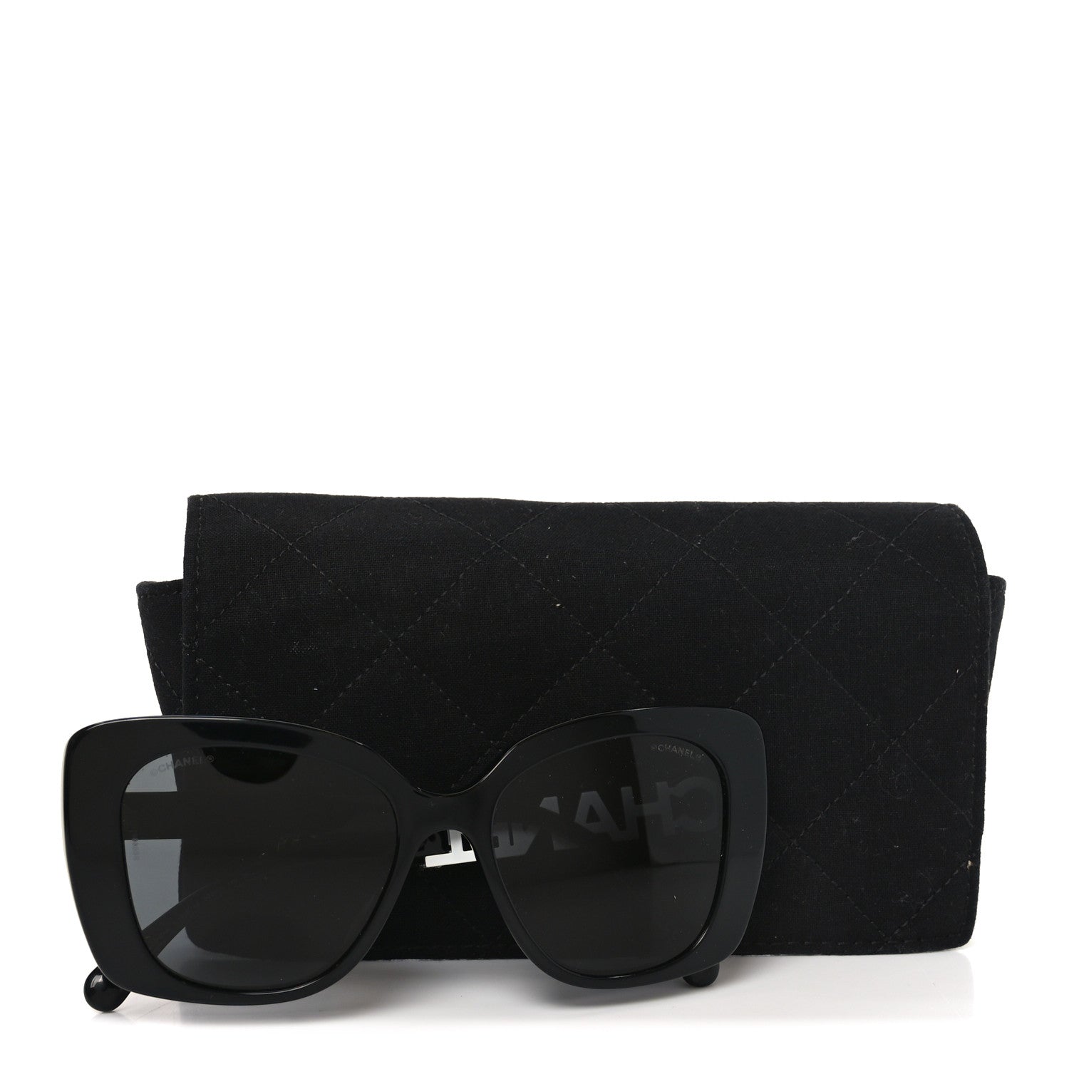 Acetate Strass Square Sunglasses 5422-B-A Black White
