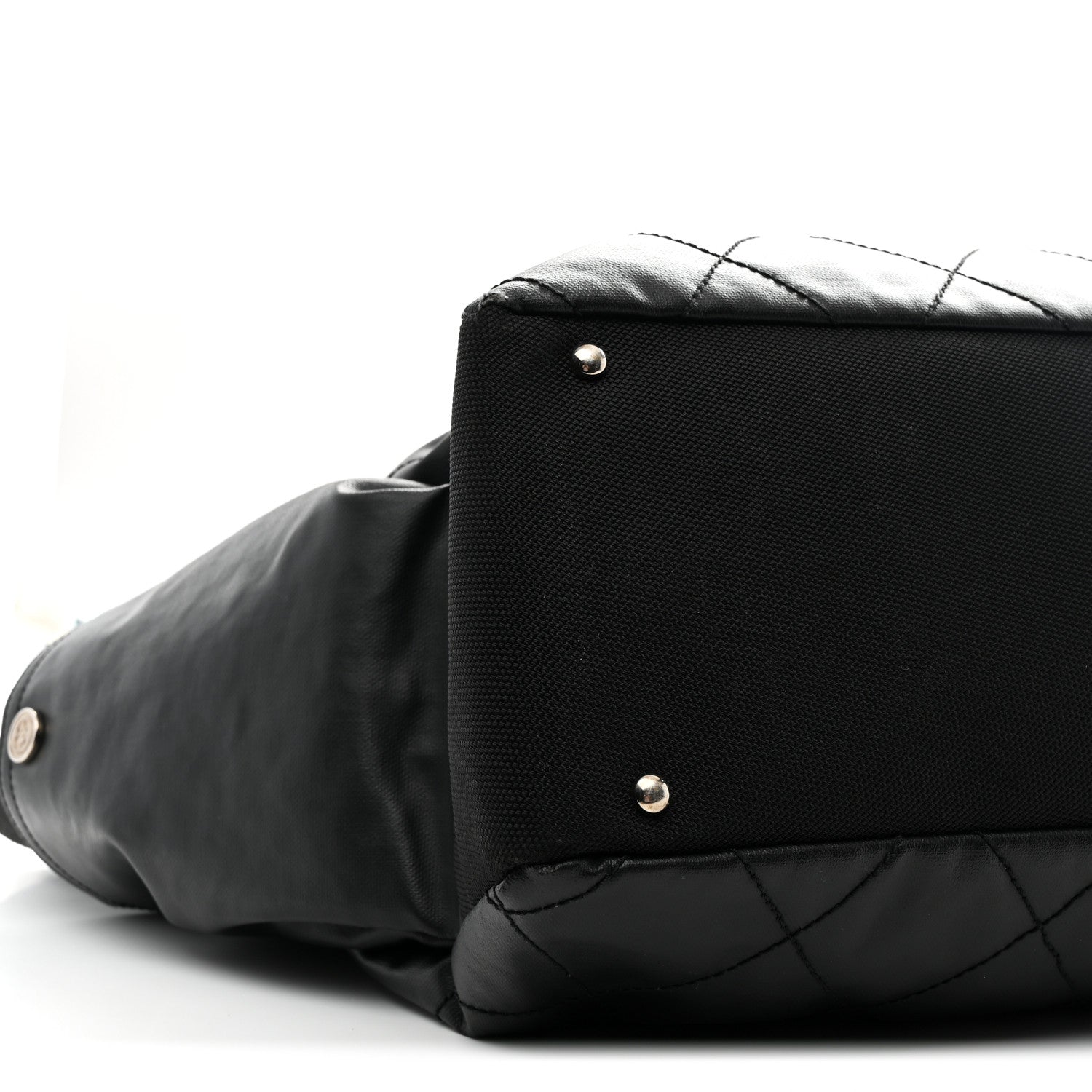 Chanel Coated Canvas Stitched XL Paris Biarritz Tote Black