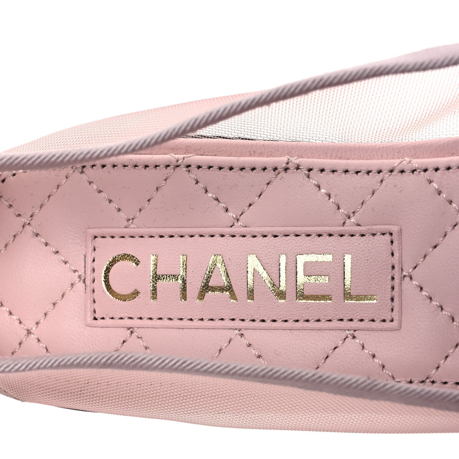 Mesh Grosgrain CC Ballerina Flats 39.5 Pink Black