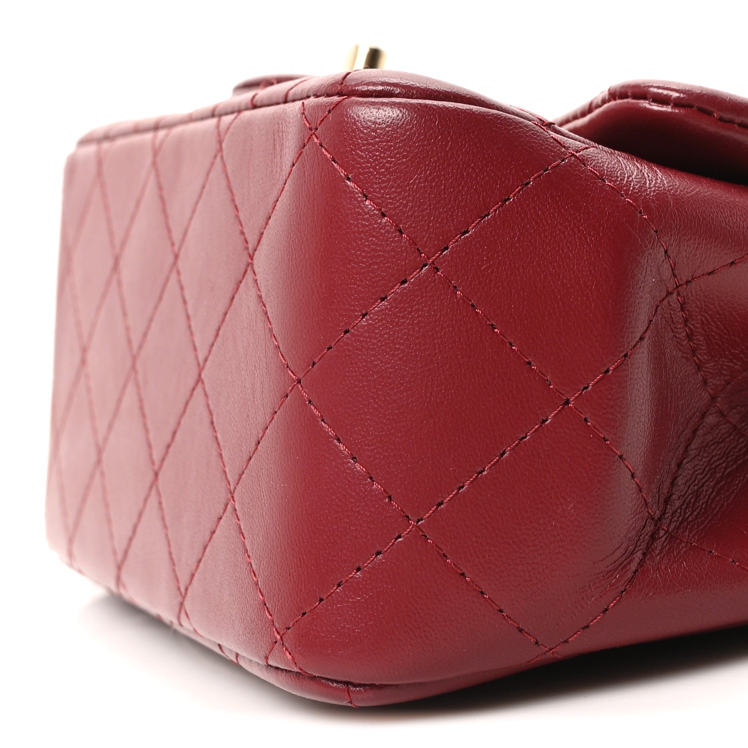 Chanel Lambskin Quilted Mini Square Flap Red