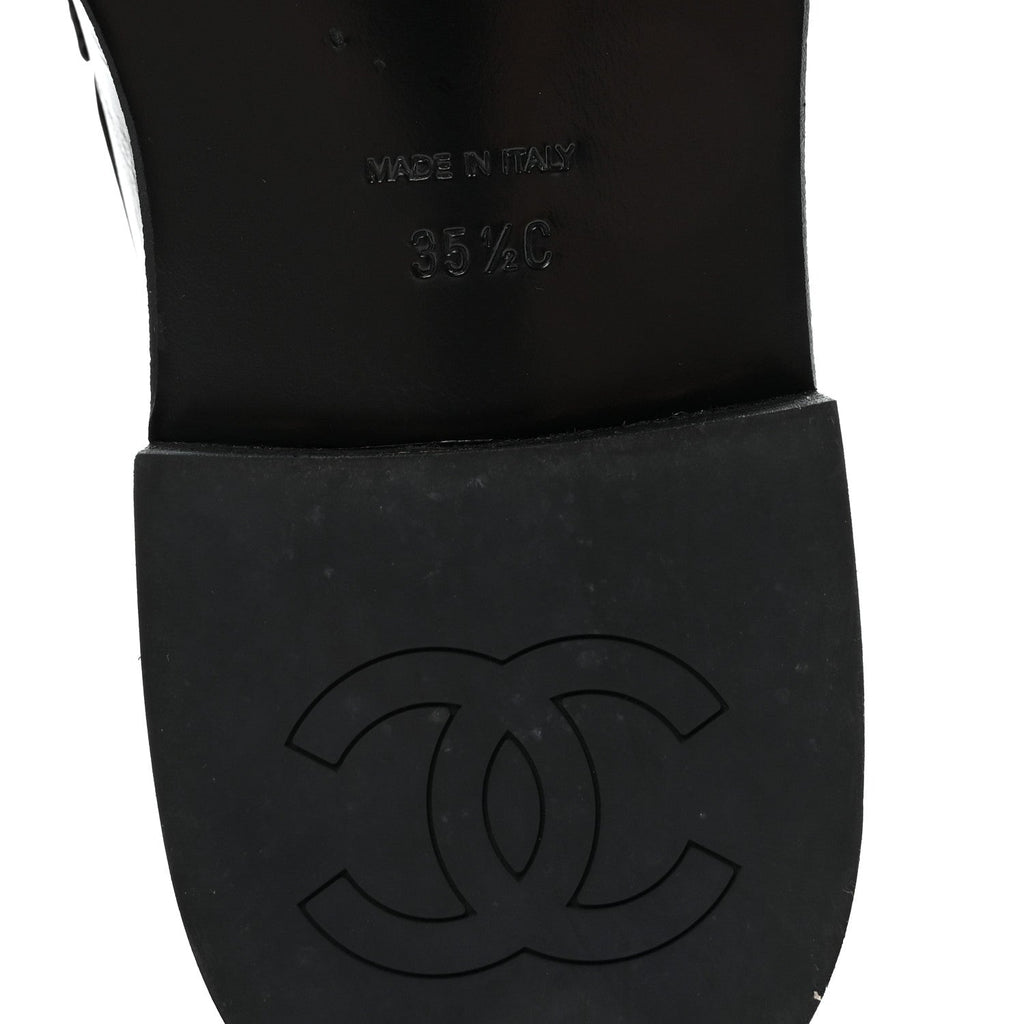 Calfskin Enamel Charms Mocassin Loafers 35.5 Black