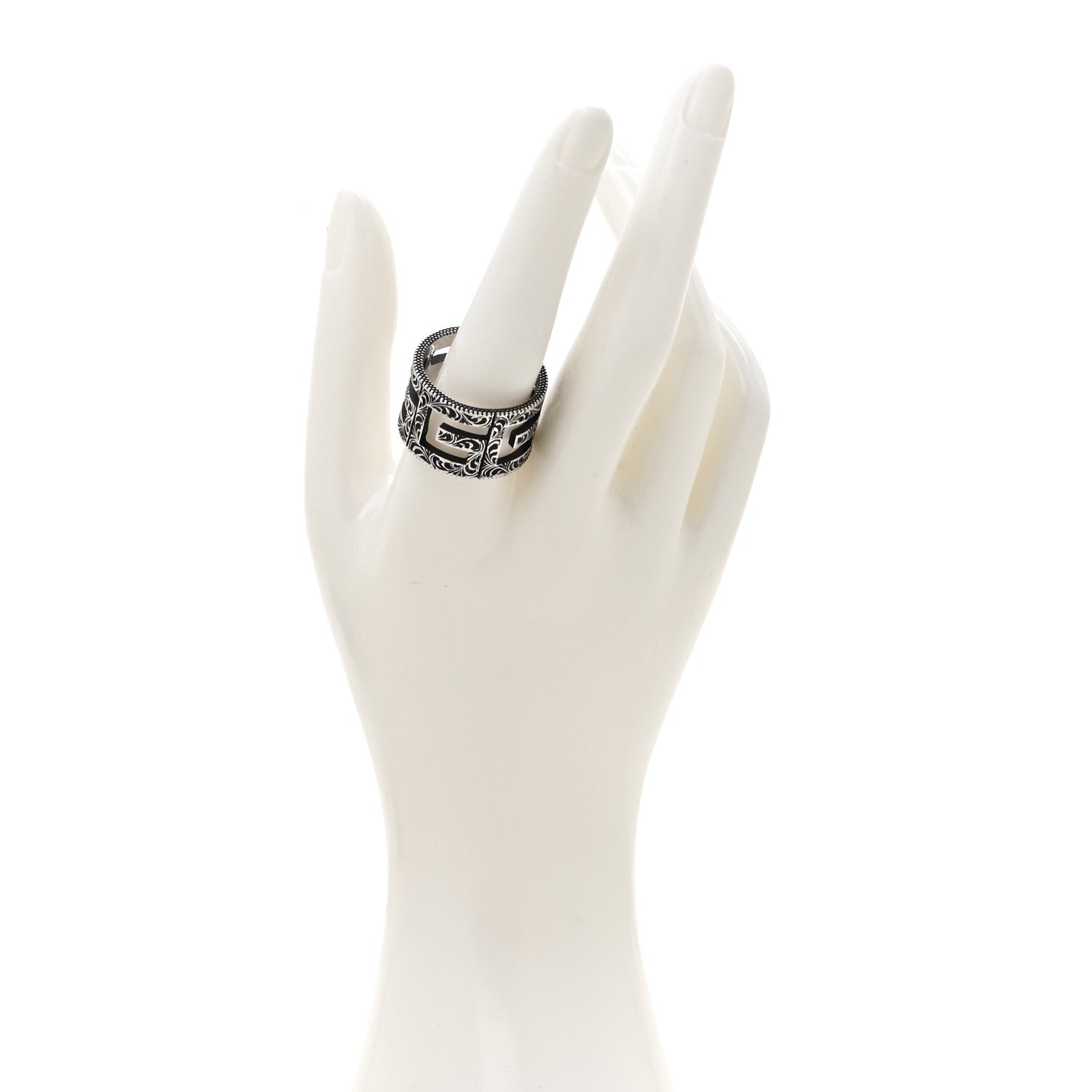 Gucci Sterling Silver Wide Square G Band Ring 65 11