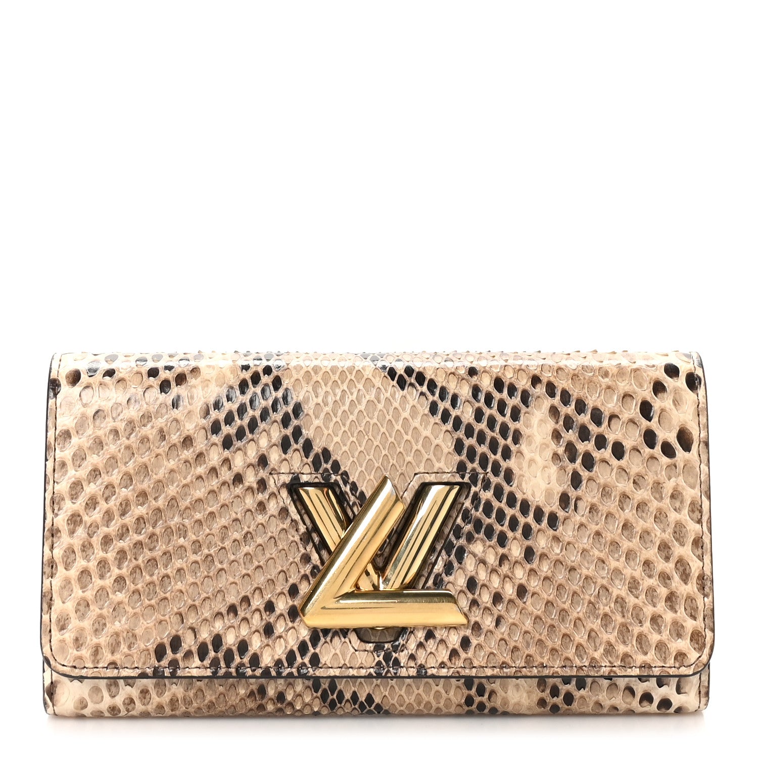 Louis Vuitton Snakeskin Twist Wallet Brown