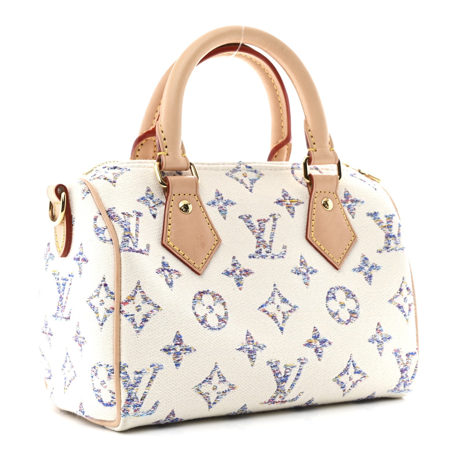 Louis Vuitton Monogram Jacquard Fabric Speedy Bandouliere 20 Multicolor Beige