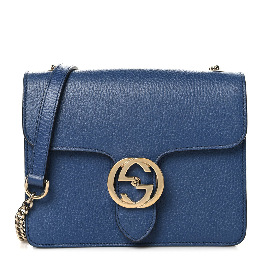 Gucci Dollar Calfskin Small Interlocking G Shoulder Bag Caspian
