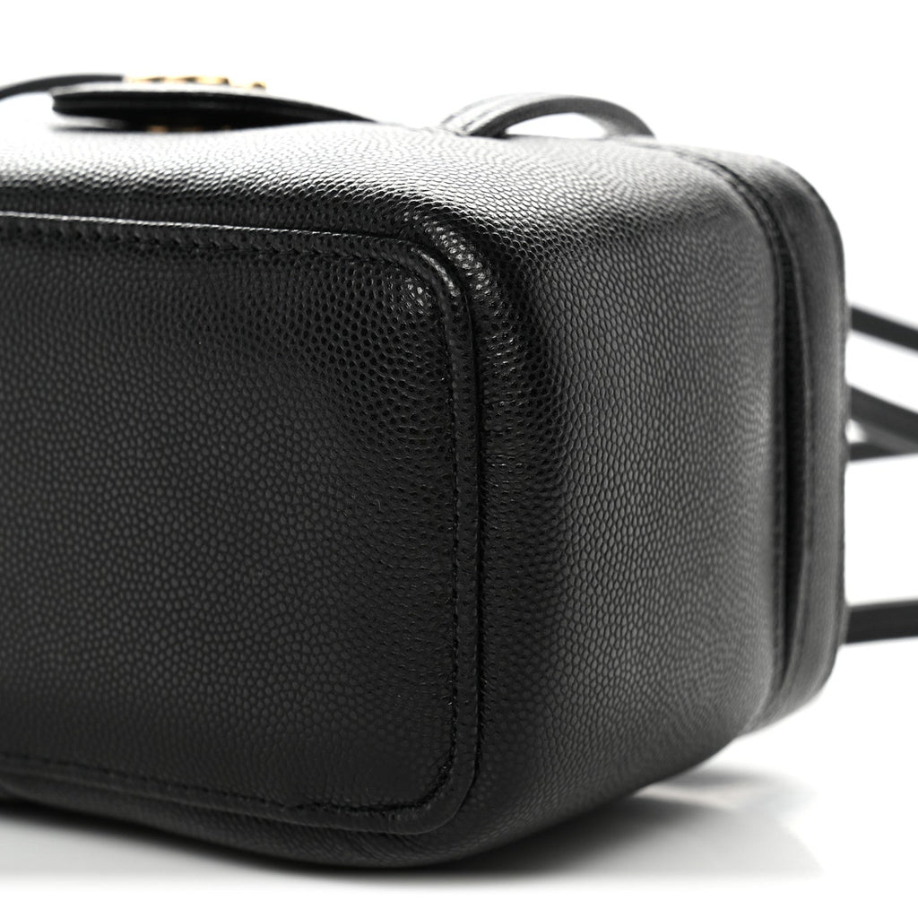 Chanel Shiny Caviar Preppy Coco Long Vanity With Strap Black