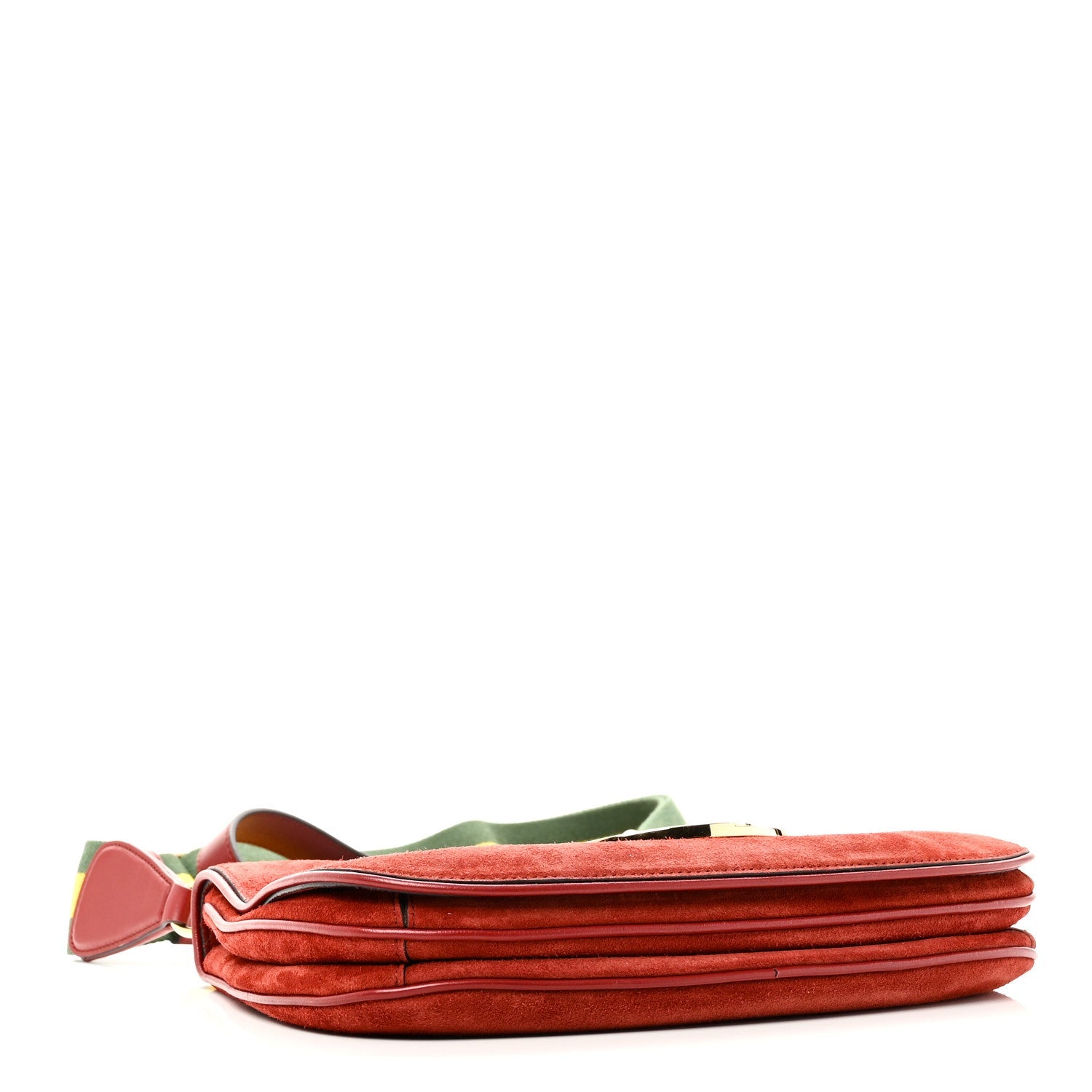 Gucci Suede Talco Roxy Calfskin Web Medium Blondie Shoulder Flap Bag Blondie Red