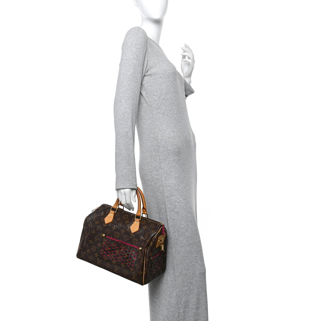 Louis Vuitton Monogram Perforated Speedy 30 Fuchsia