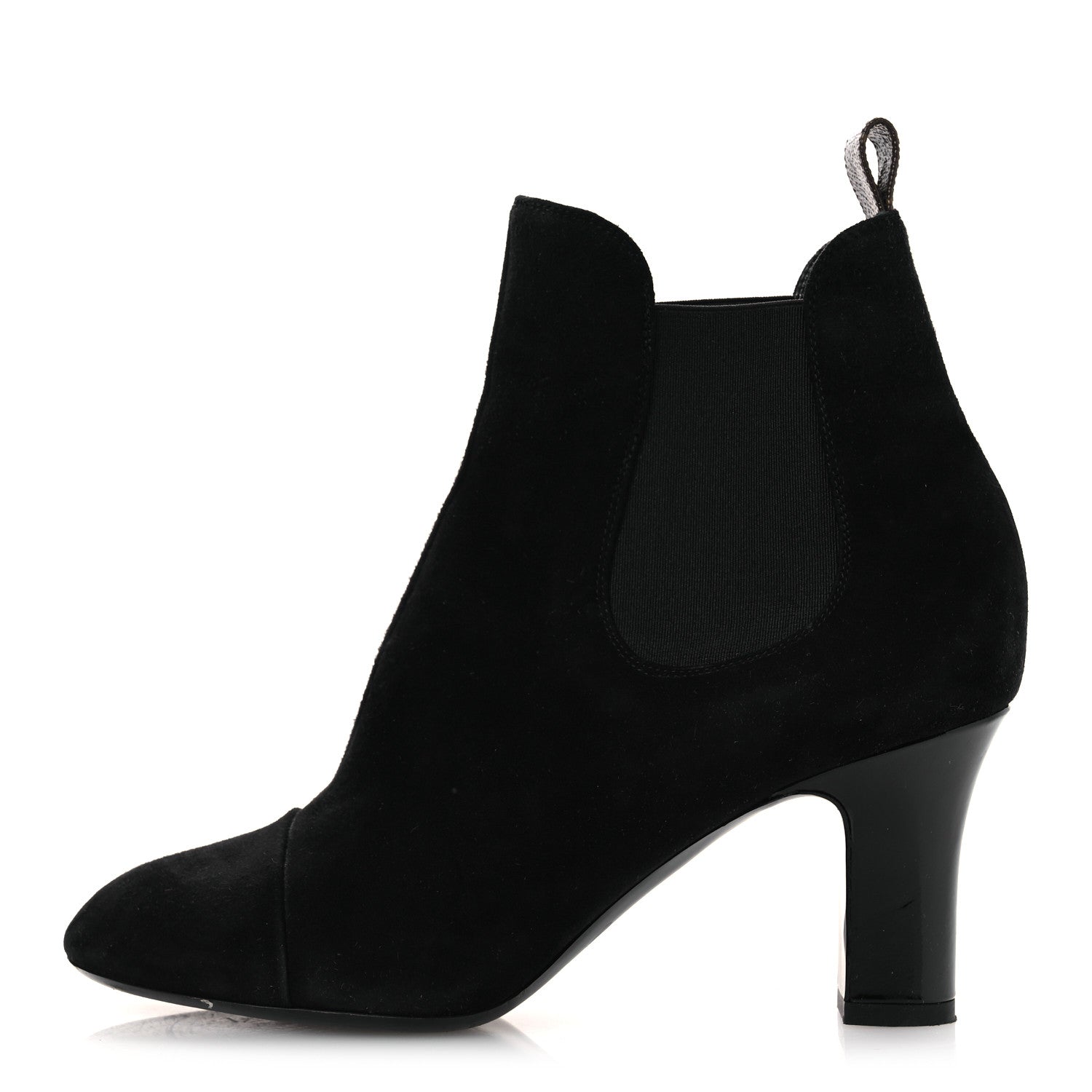 Louis Vuitton Suede Monogram Uniformes Cap Toe Chelsea 75mm Ankle Boots 37.5 Black