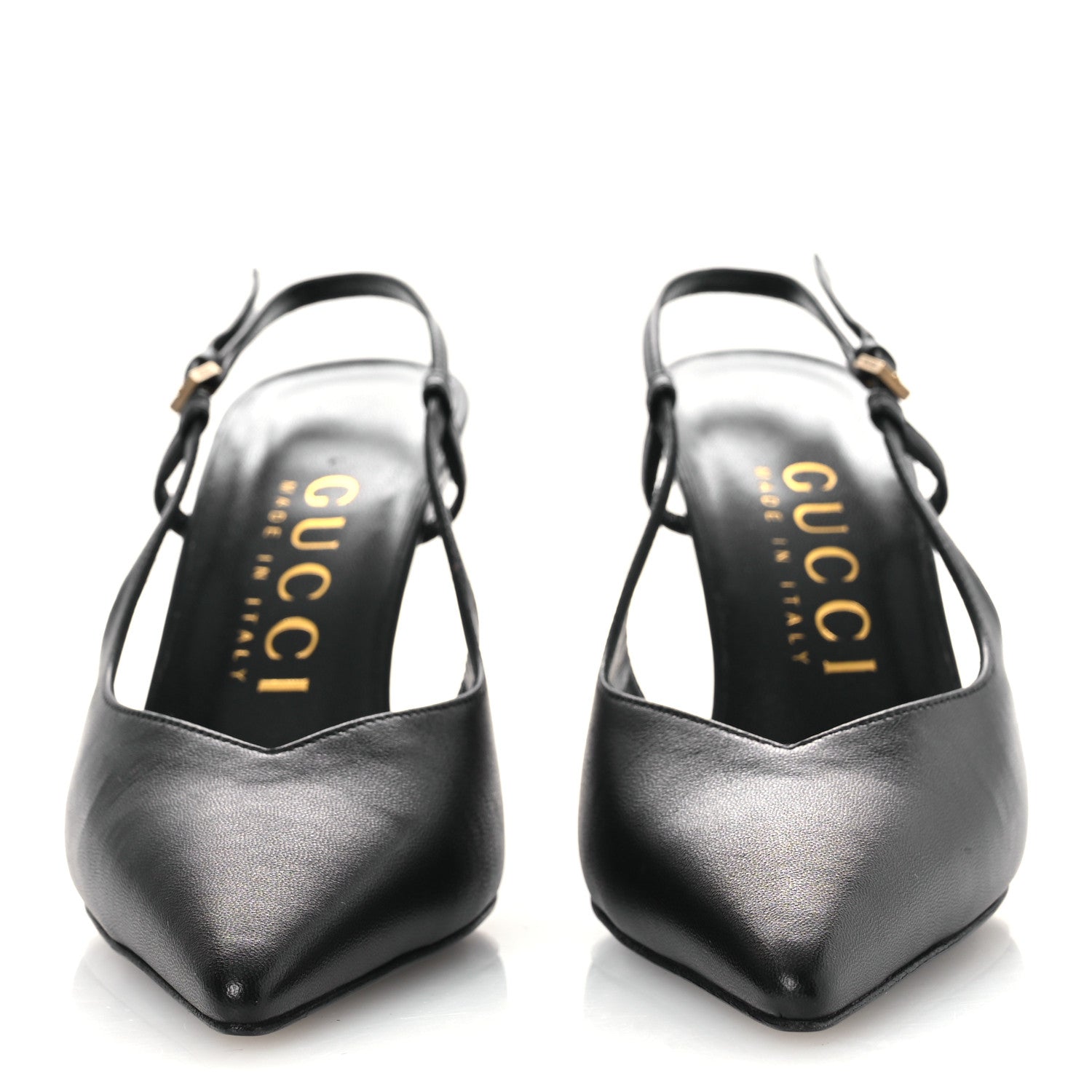 Gucci Calfskin Slingback Pumps 36.5 Black