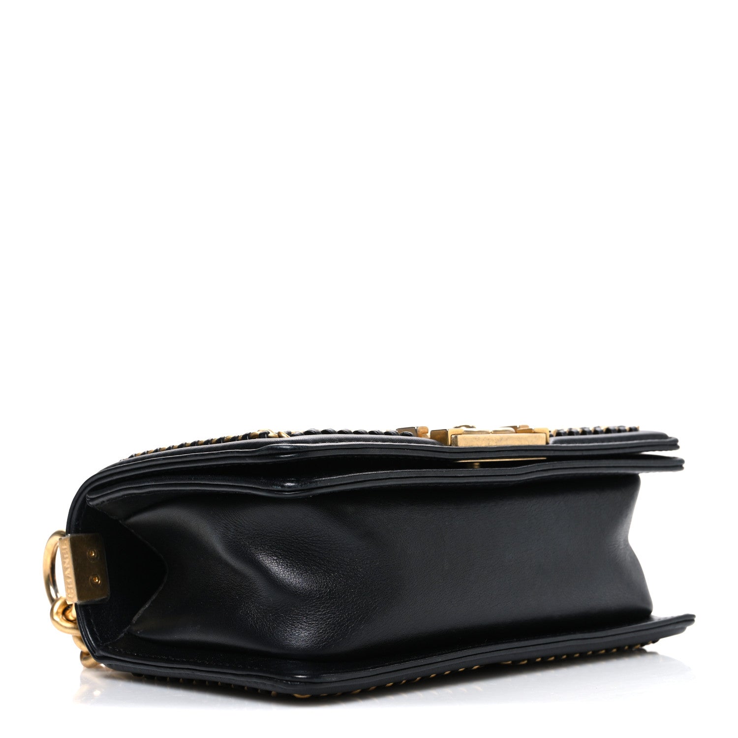 Chanel Lambskin Quilted Small Top Handle Boy Flap Black
