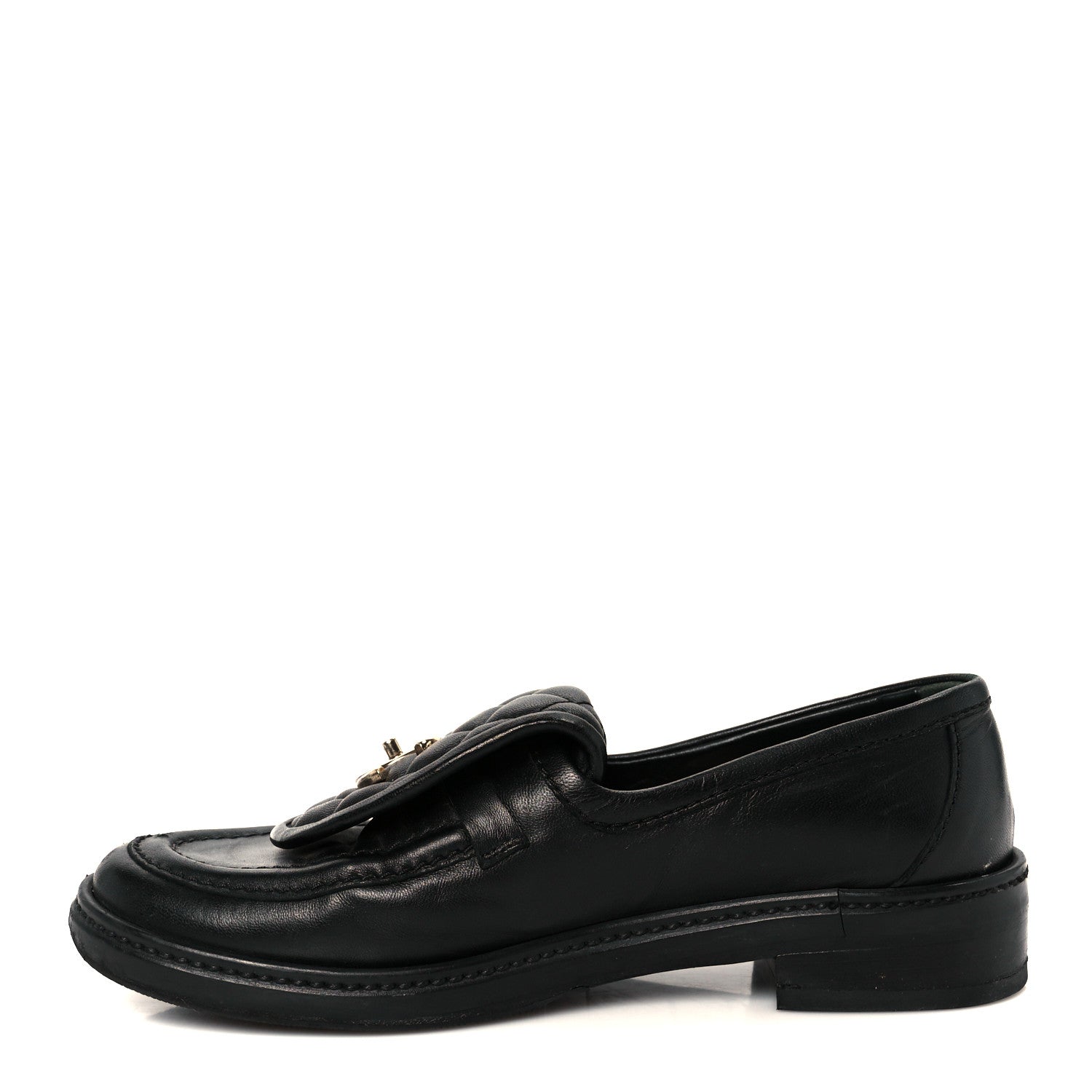 Lambskin Quilted CC Turnlock Loafers 37 Black