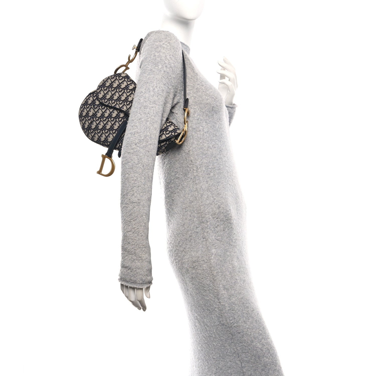Christian Dior Oblique Saddle Bag Blue