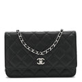 Chanel Caviar Quilted CC Turnlock Wallet On Chain WOC Black