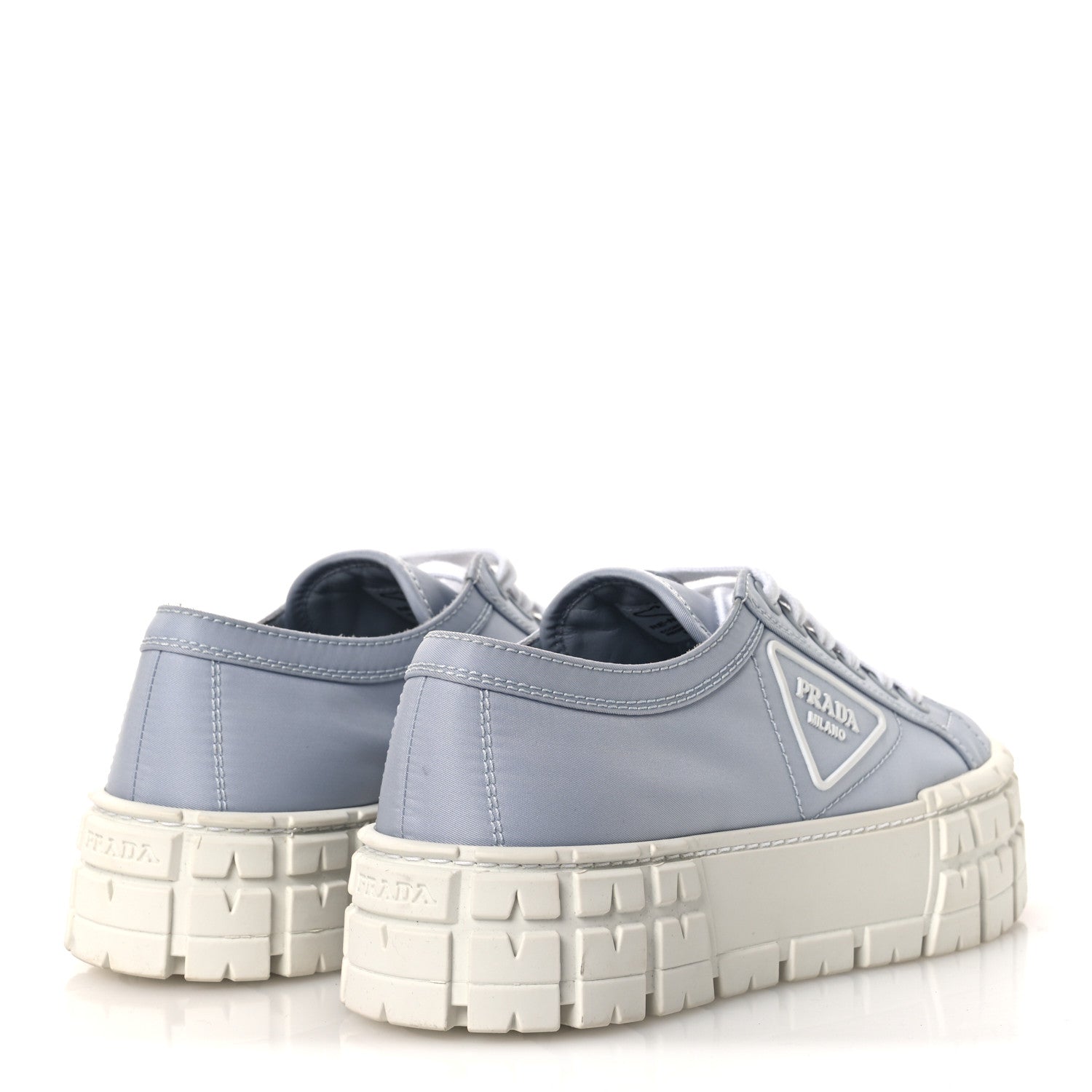 Prada Re-Nylon Gabardine Triangle Logo Double Wheel 50mm Sneakers 38 Cielo