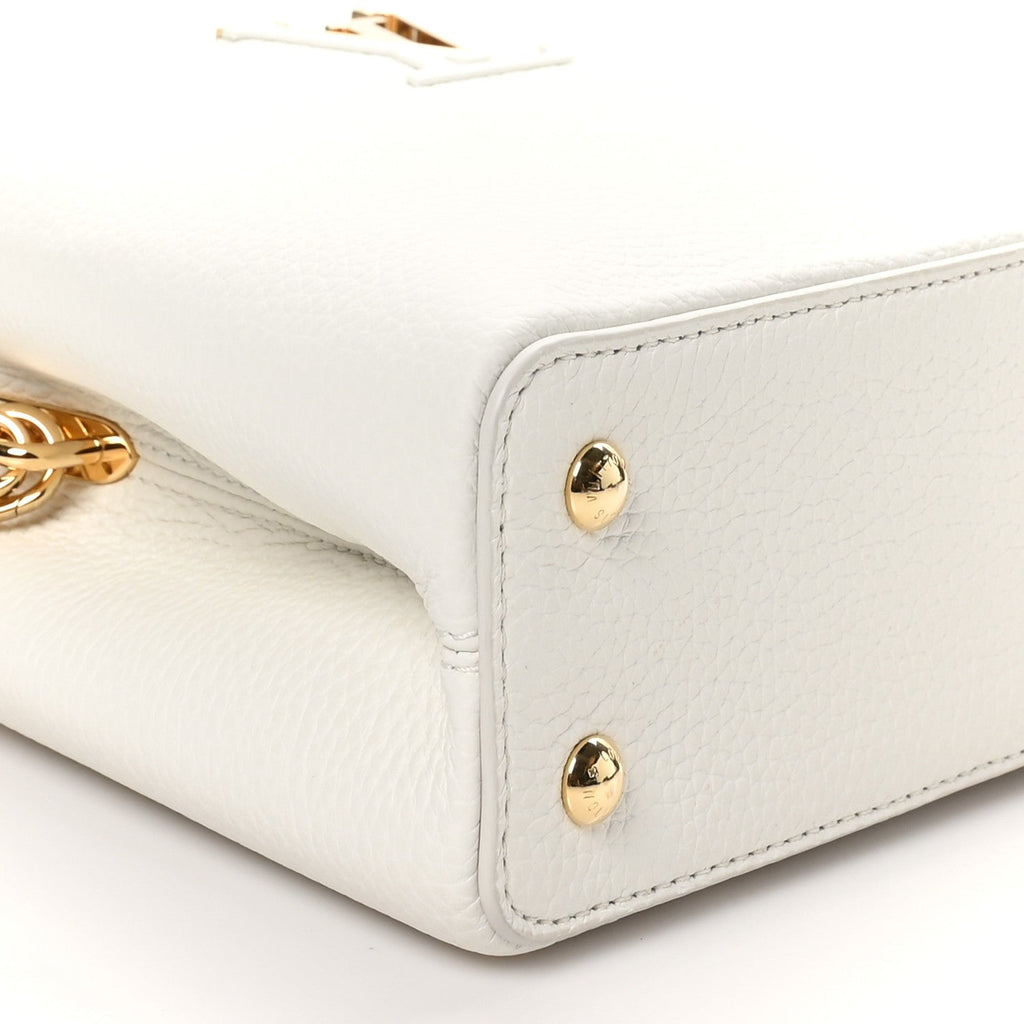 Louis Vuitton Taurillon Small Chain My Capucines Snow