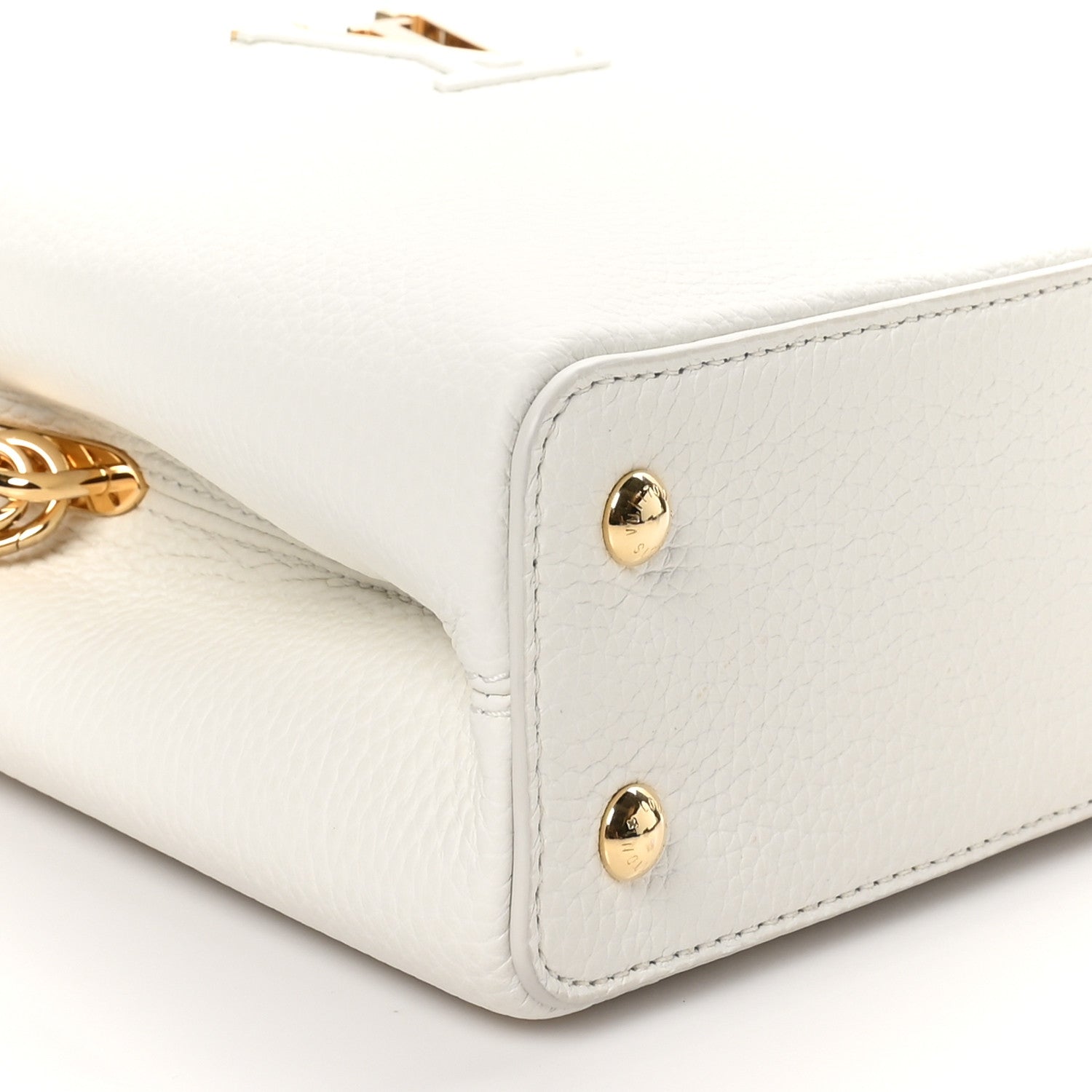 Louis Vuitton Taurillon Small Chain My Capucines Snow