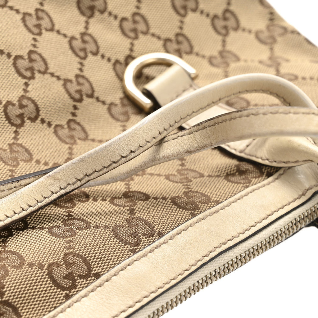 Gucci Monogram Medium New Britt Hobo Tote Off White