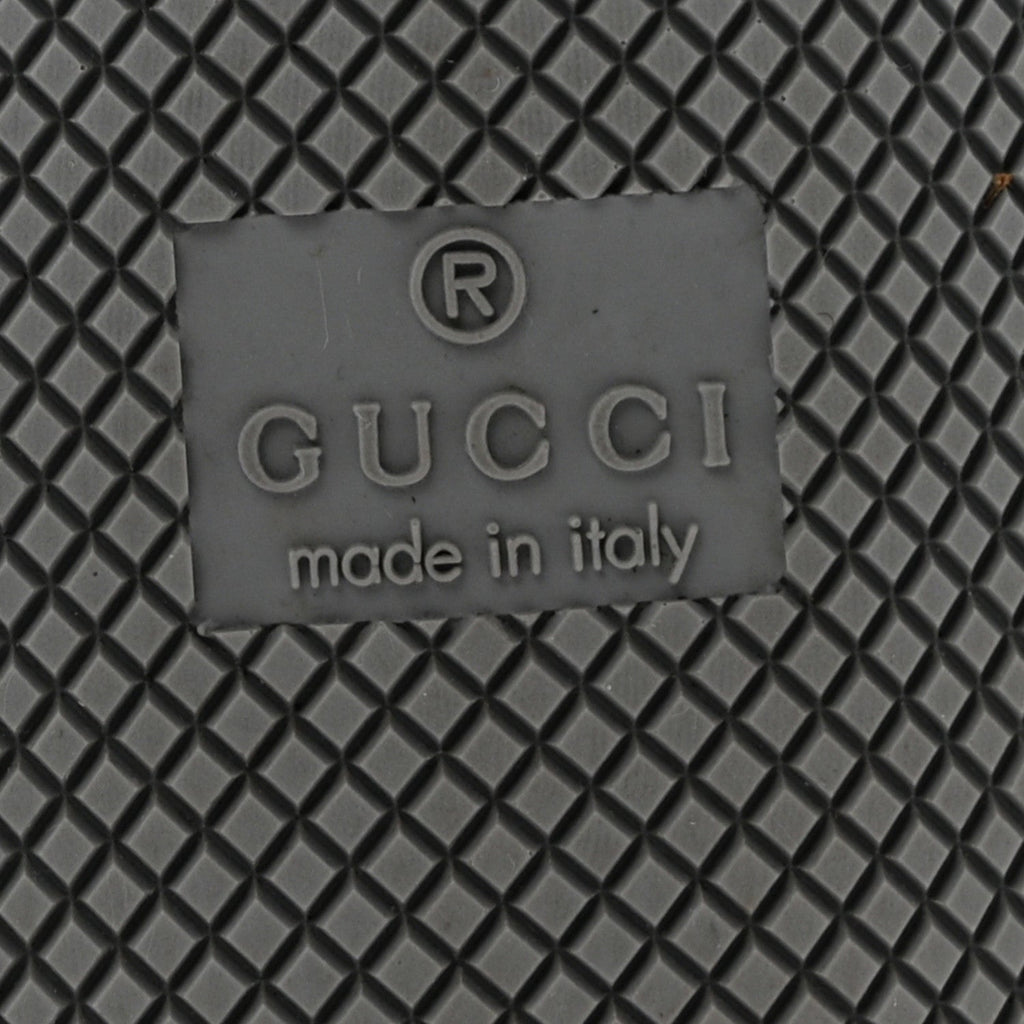 Gucci Calfskin Nylon GG Monogram Calfskin Web Mens Screener Sneakers 8 Black