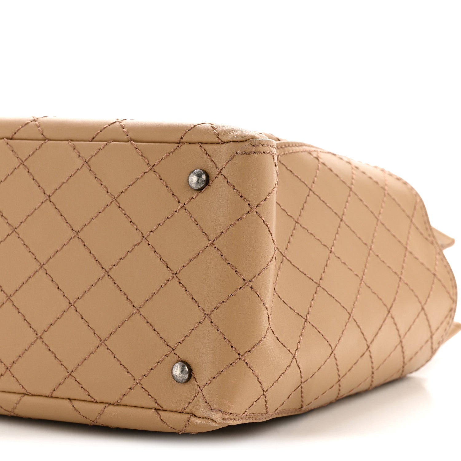 Chanel Calfskin Stitched CC Pocket Tote Beige
