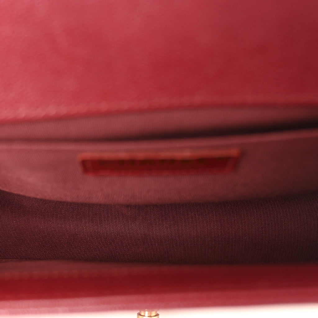 Chanel Caviar Chevron Quilted Medium Boy Flap Dark Red