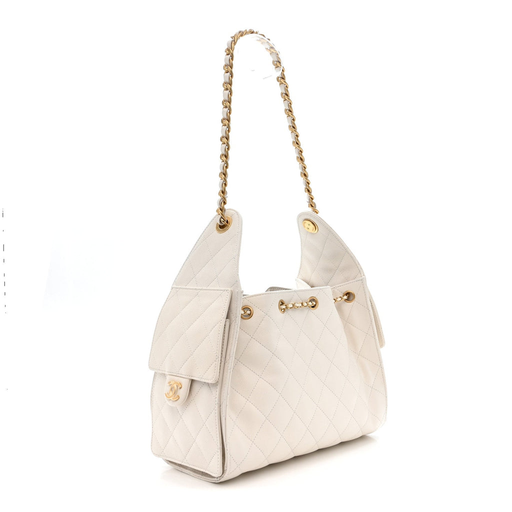 Chanel Caviar Quilted Small Chanel 25 Handbag White