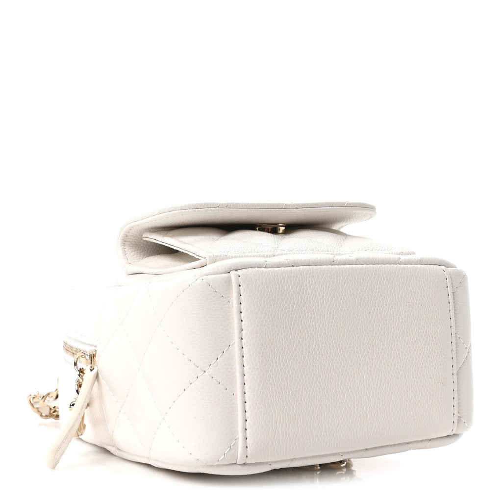 Chanel Caviar Quilted CC Mini Classic Backpack White