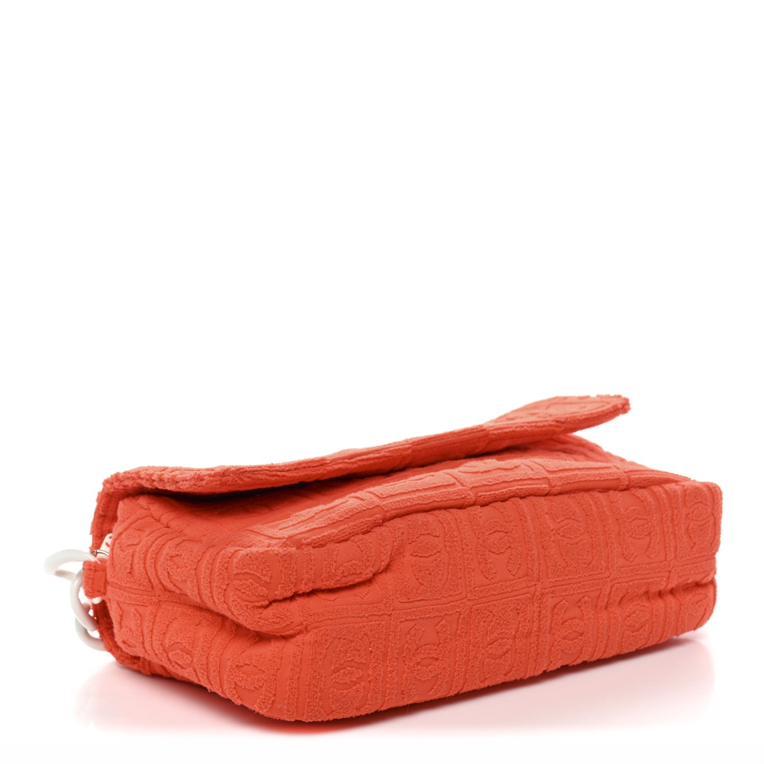 Chanel Terry Cloth CC Medium Single Flap Orange