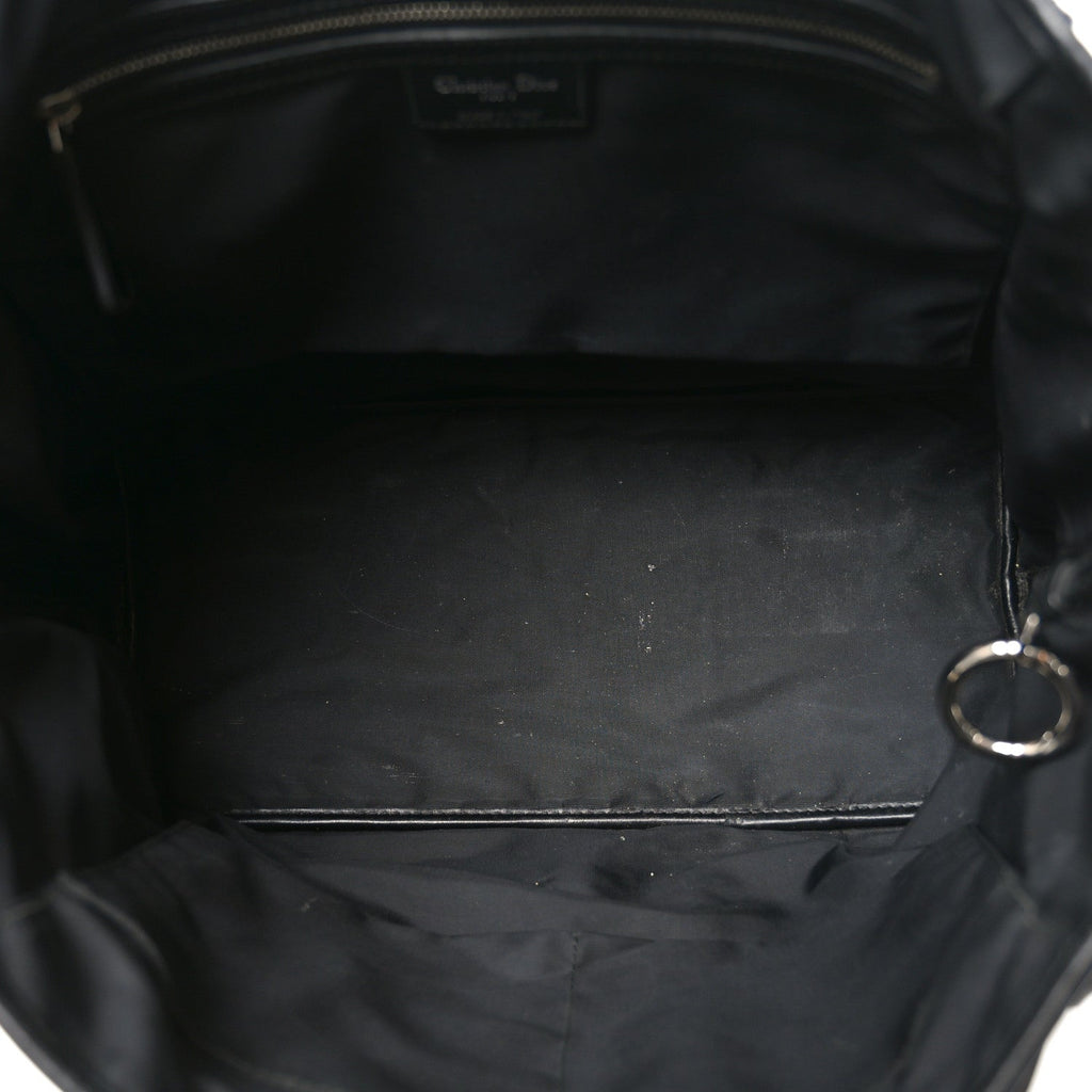 Christian Dior Coated Canvas Cannage Small Panarea Tote Black