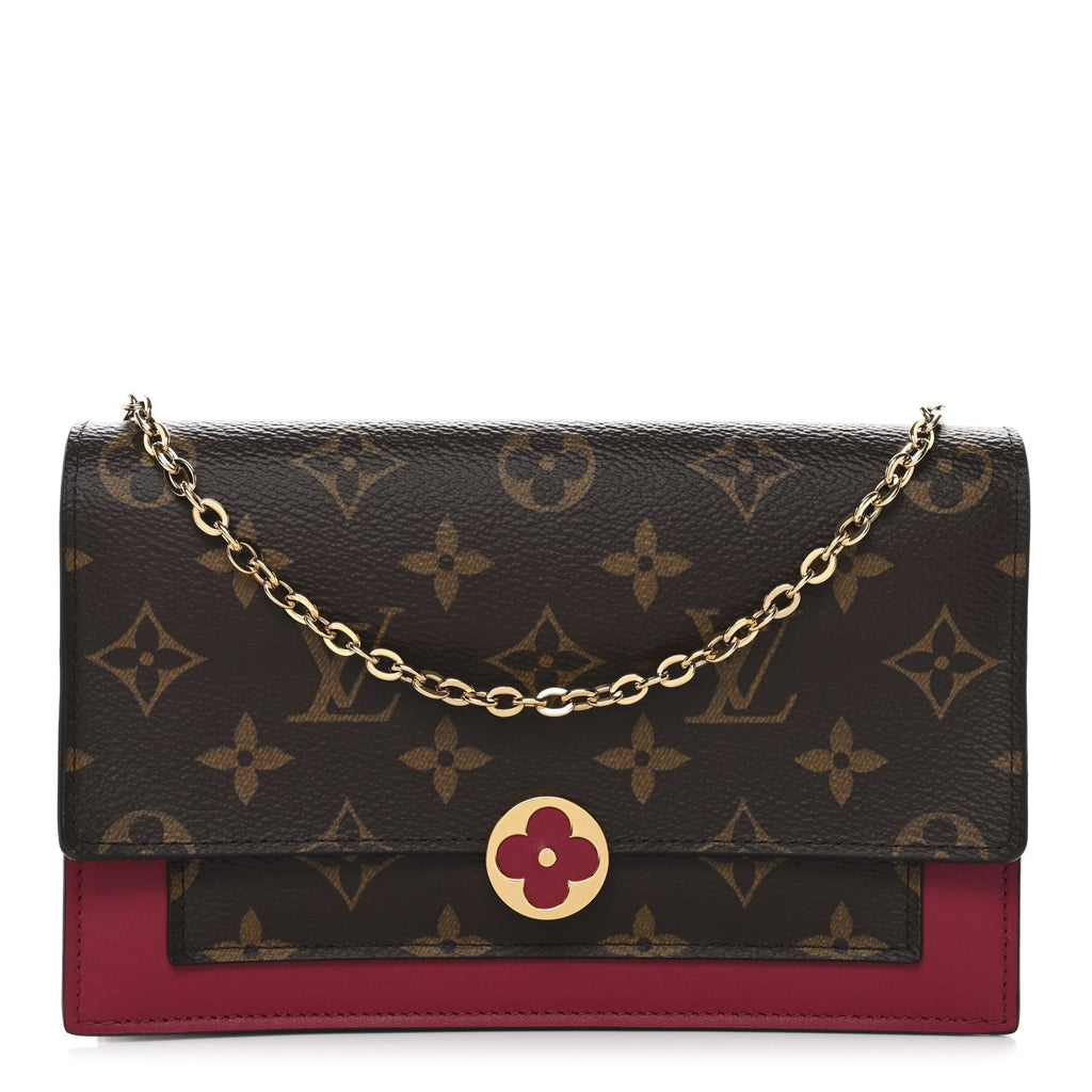 Louis Vuitton Monogram Flore Chain Wallet Fuchsia