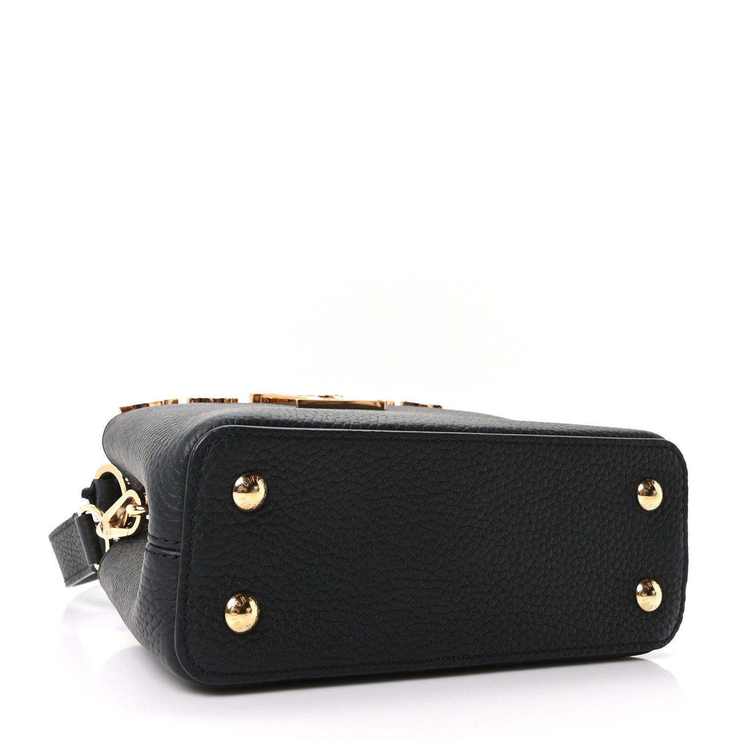 Louis Vuitton Taurillon Mother of Pearl Flower Crown Mini Capucines Black