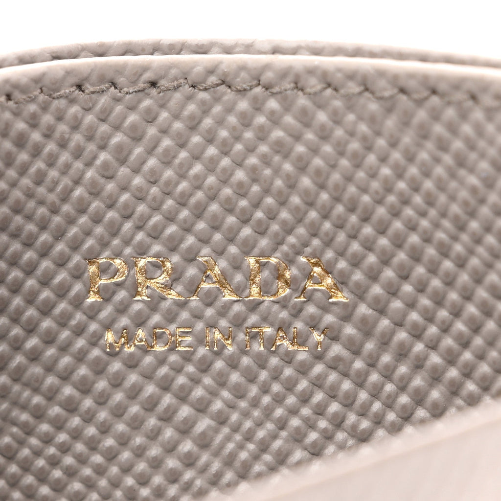 Prada Saffiano Metal Card Case Argilla
