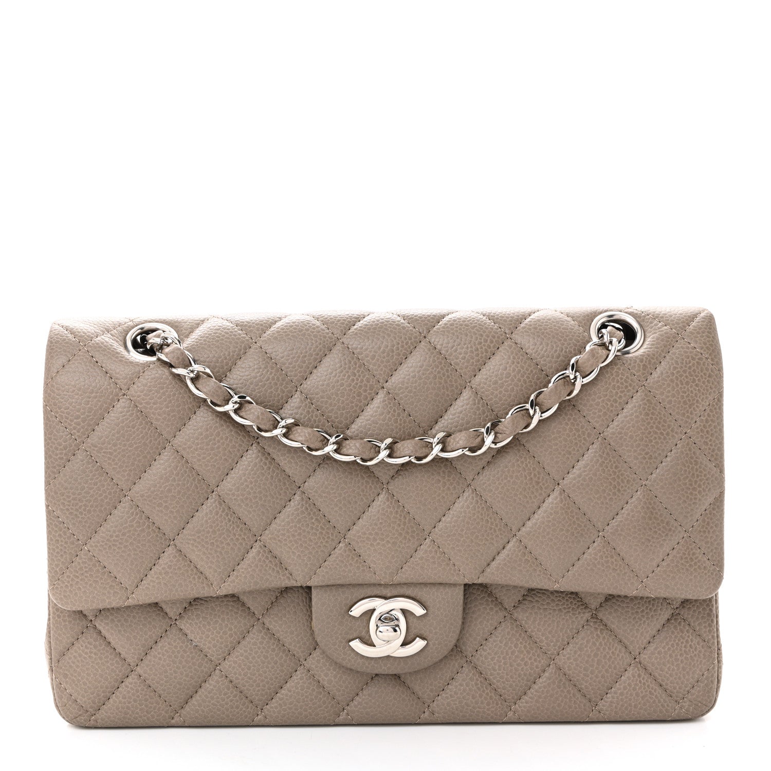 Chanel Caviar Quilted Medium Double Flap Taupe
